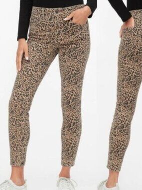 GAP High Rise Leopard Skinny Jeans